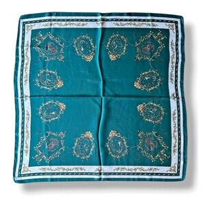 Green Square Scarf Paisley  27” X 27” Scarve Unisex Elegant